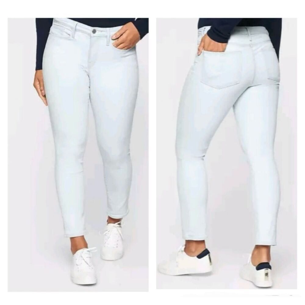 athleta sculptek skinny jeans frayed hems mid rise biscayne light wash size 6